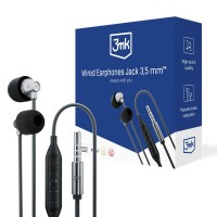  Headphones 3mk Wired Earphones 3,5mm black 